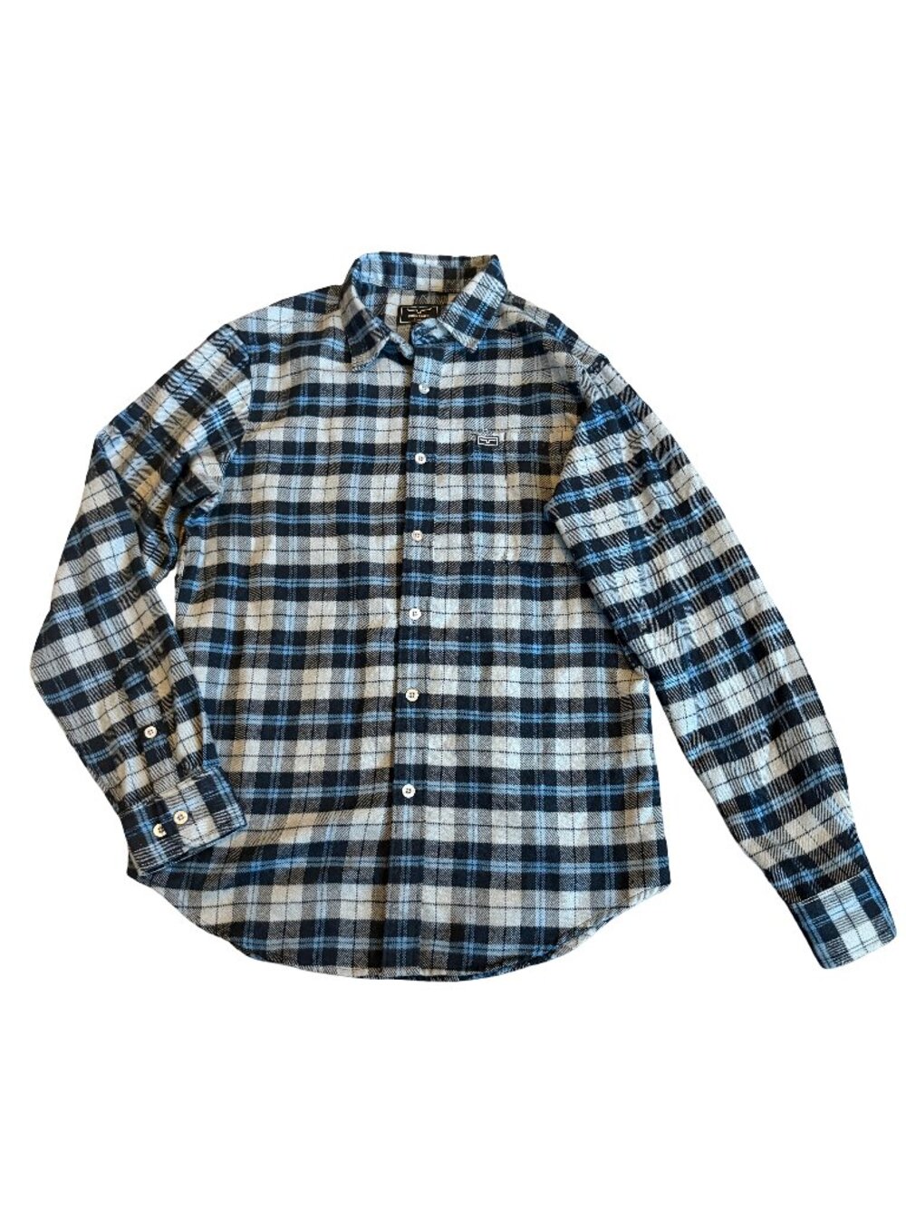 Kimes Ranch Dodge Flannel Shirt Long Sleeve Button-Down Plaid Size Small Men's